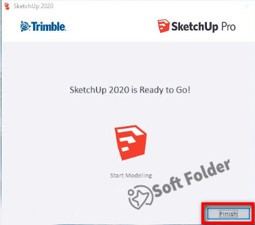 Quá trình cài đặt SketchUp Pro 2021 hoàn tất