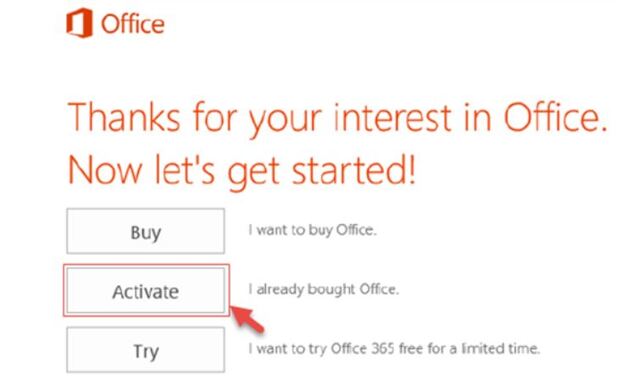 Click chuột vào mục Active và nhập Key Office 365 vào