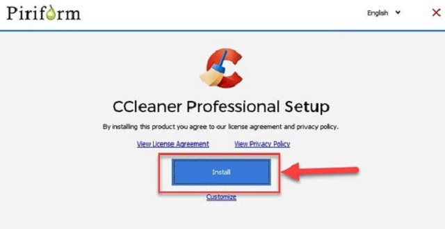 Chọn cài đặt CCLeaner full vào máy