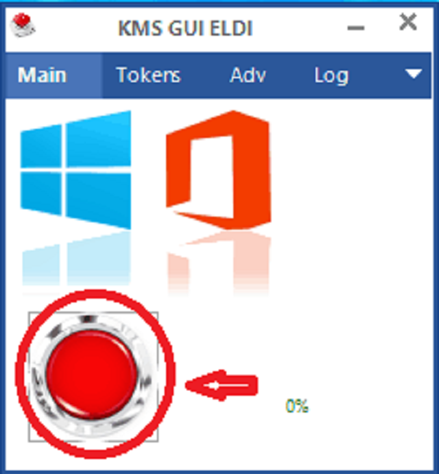 Nhấn vào nút đỏ để kích hoạt cả phần mềm Windows và Office