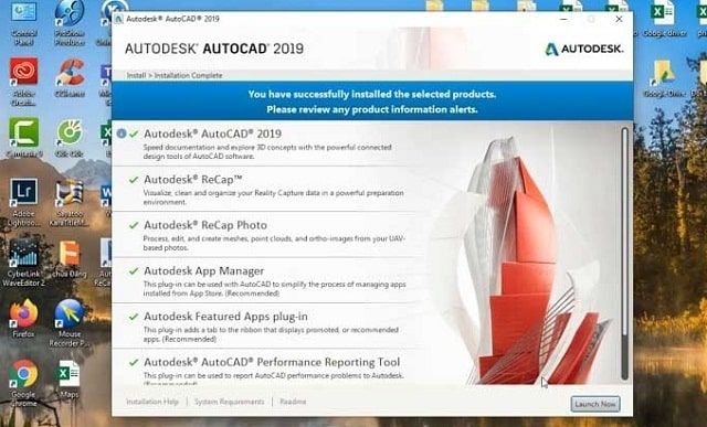 Các bước cài đặt phần mềm Autocad thành công