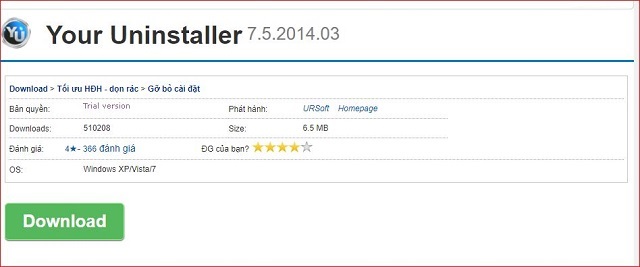  Download phần mềm Your Uninstaller phiên bản 7.5
