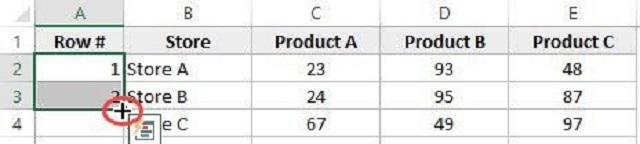 Bước 3: Hoàn thành việc kéo thả số thứ tự trong Excel