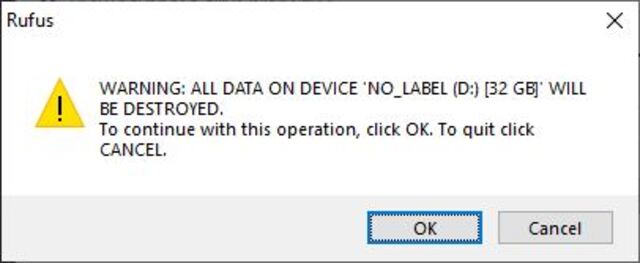 Nhấn chọn OK để quá trình xóa và tạo USB Boot được tiến hành