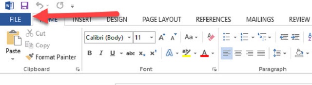 Chọn vào mục “File” để tiếp tục thao tác căn lề