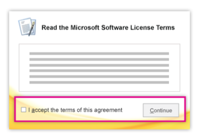 Điều khoản cấp phép phần mềm Microsoft windows 7