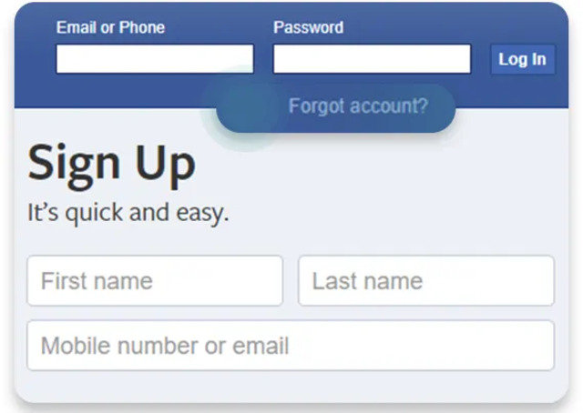 Khởi chạy ứng dụng Facebook của bạn và bấm vào Forgot account