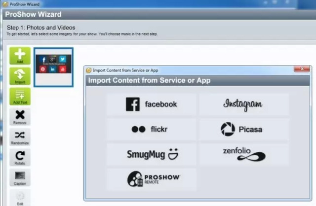 Thêm tệp phương tiện từ PC, iPhone, iPad hoặc tài khoản xã hội