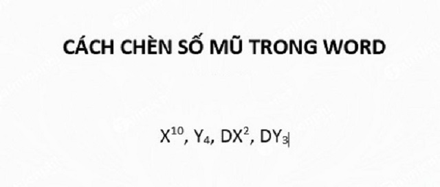 Kết quả viết số mũ bằng công cụ Equation