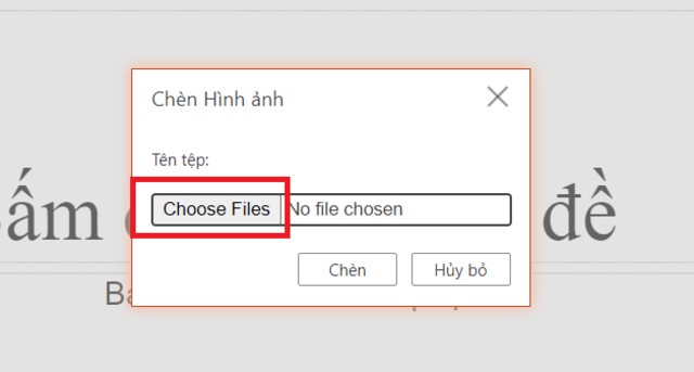 Nhấn chọn Choose Files