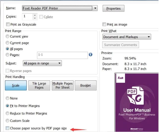 In tài liệu PDF ra giấy khổ a4 với Foxit Reader