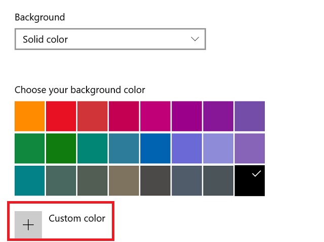 Nhấn “Custom Color” để xem đầy đủ bảng màu