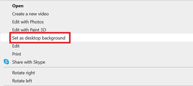 Nhấn chuột phải để chọn “Set as desktop background”