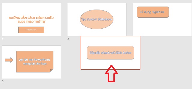 Nhấp và kéo thả các slide để thay đổi thứ tự