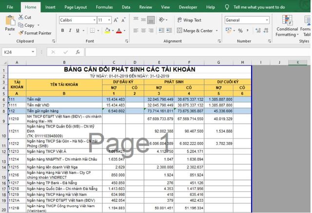 Chữ page chìm trên bảng tính Excel là tính năng giúp người dùng biết được mình đang ở trang nào