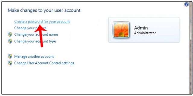 Cần chọn đúng chỗ Create a pass để có thể tạo mật khẩu cho máy tính