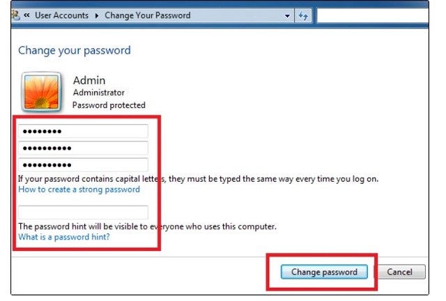 Khi đổi mật khẩu mới bạn cần nhớ mật khẩu mình đặt