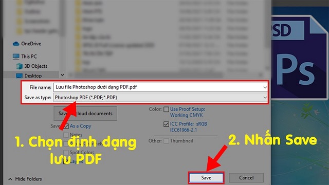 Thay đổi định dạng ảnh Photoshop thành PDF