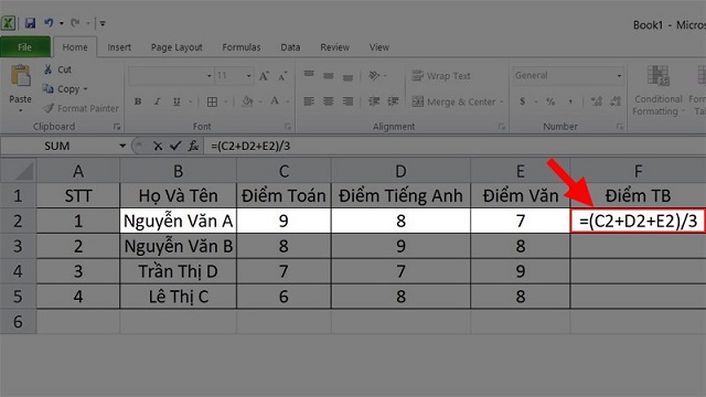 Tính trung bình theo từng giá trị trong bảng Excel