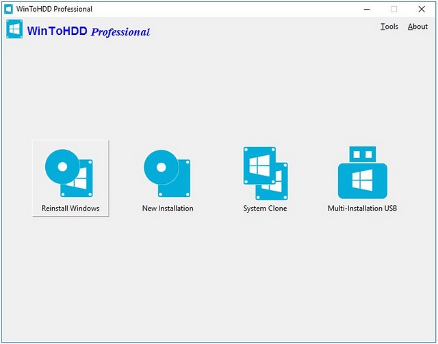 Ảnh 2: Các chức năng nổi bật có trên WinToHDD 4.5