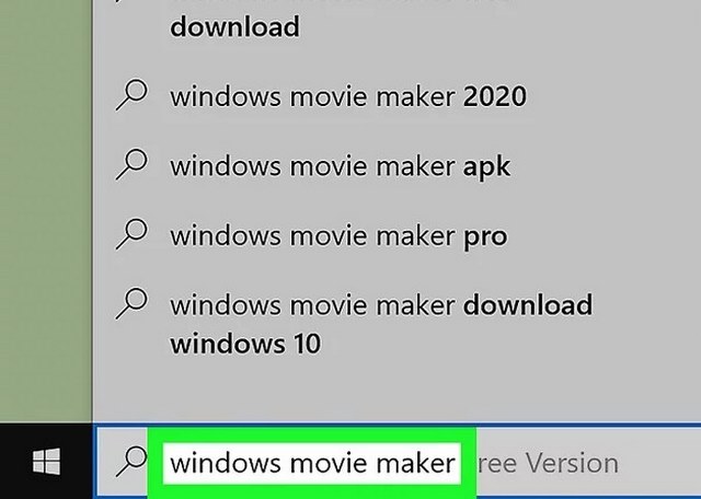 Ảnh 6: Gõ tên phần mềm Windows Movie Maker tại cửa sổ tìm kiếm trên máy tính